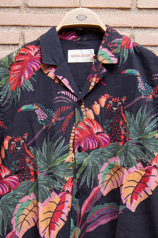 Revolution - camicia cotone fantasia Jungle