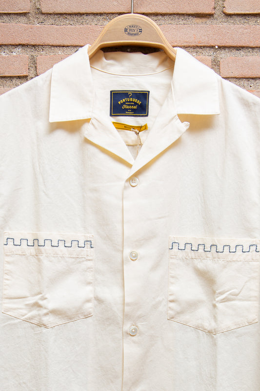 Portuguese flannel - camicia cotone ricamo barche