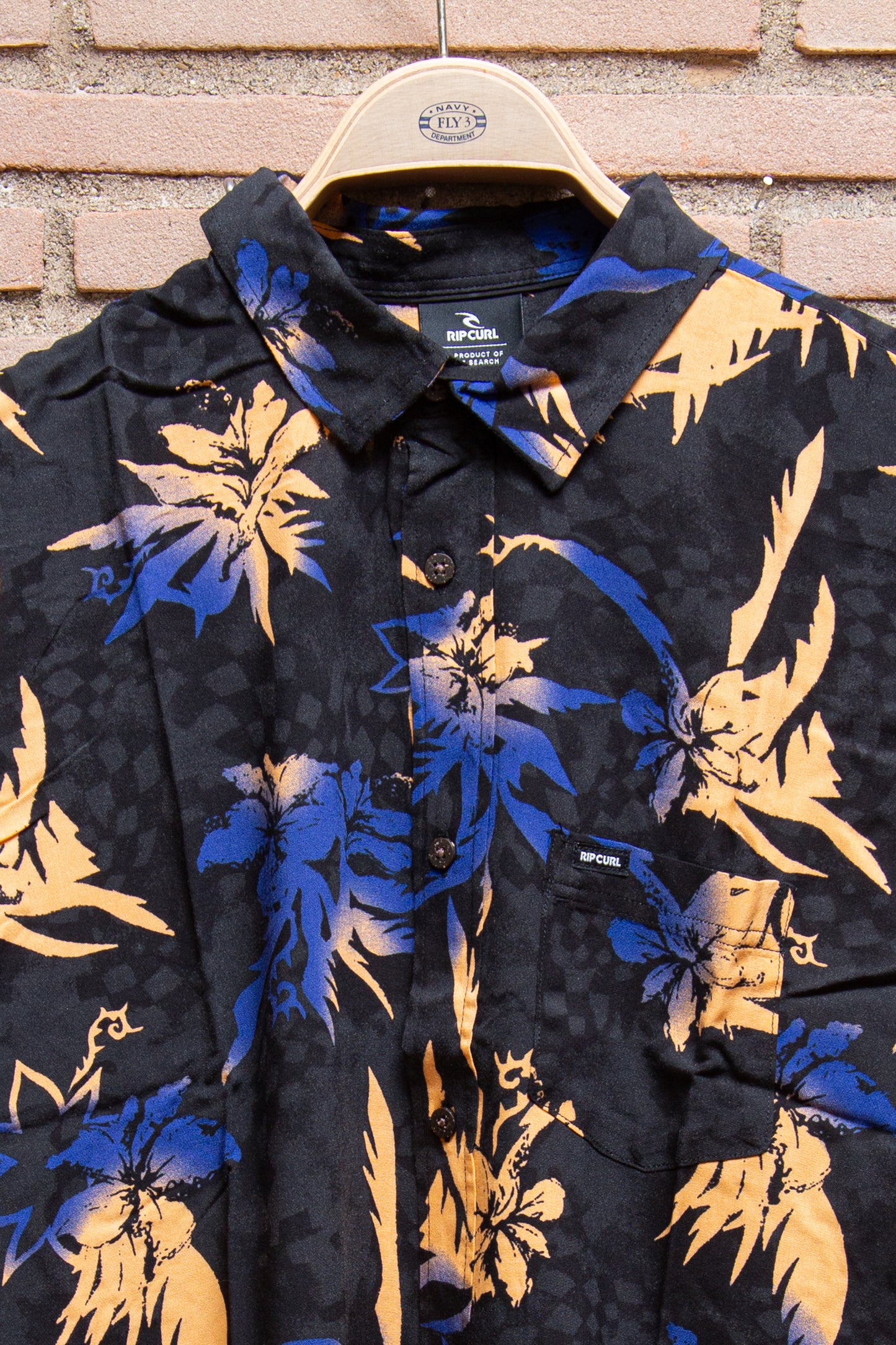 Rip Curl - camicia viscosa fiori arancio e viola