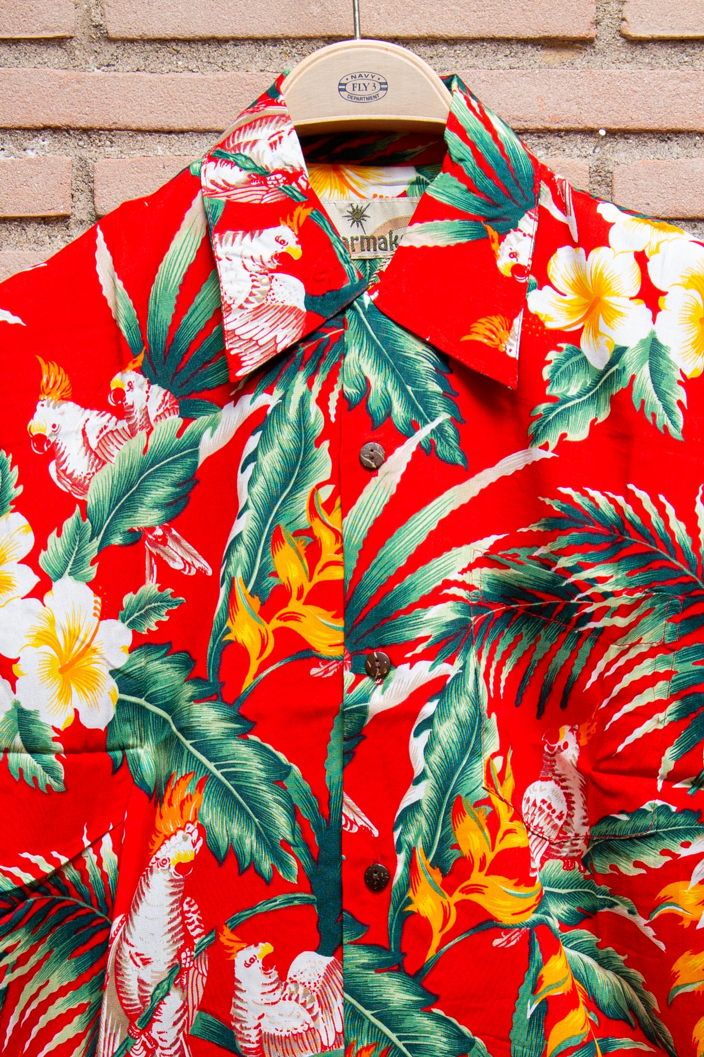 Karmakula - camicia viscosa floreale base rossa