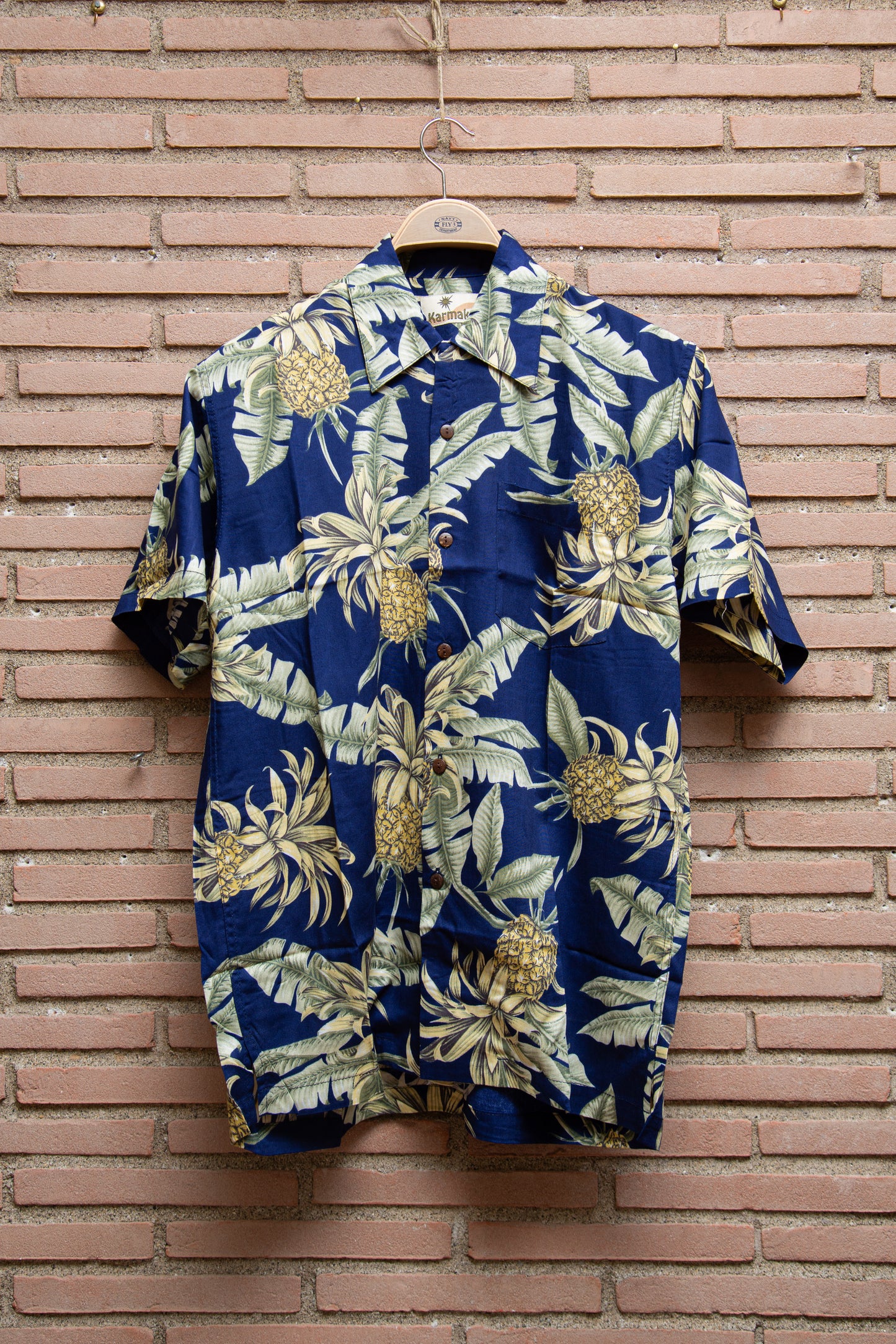 Karmakula - camicia viscosa floreale base blu