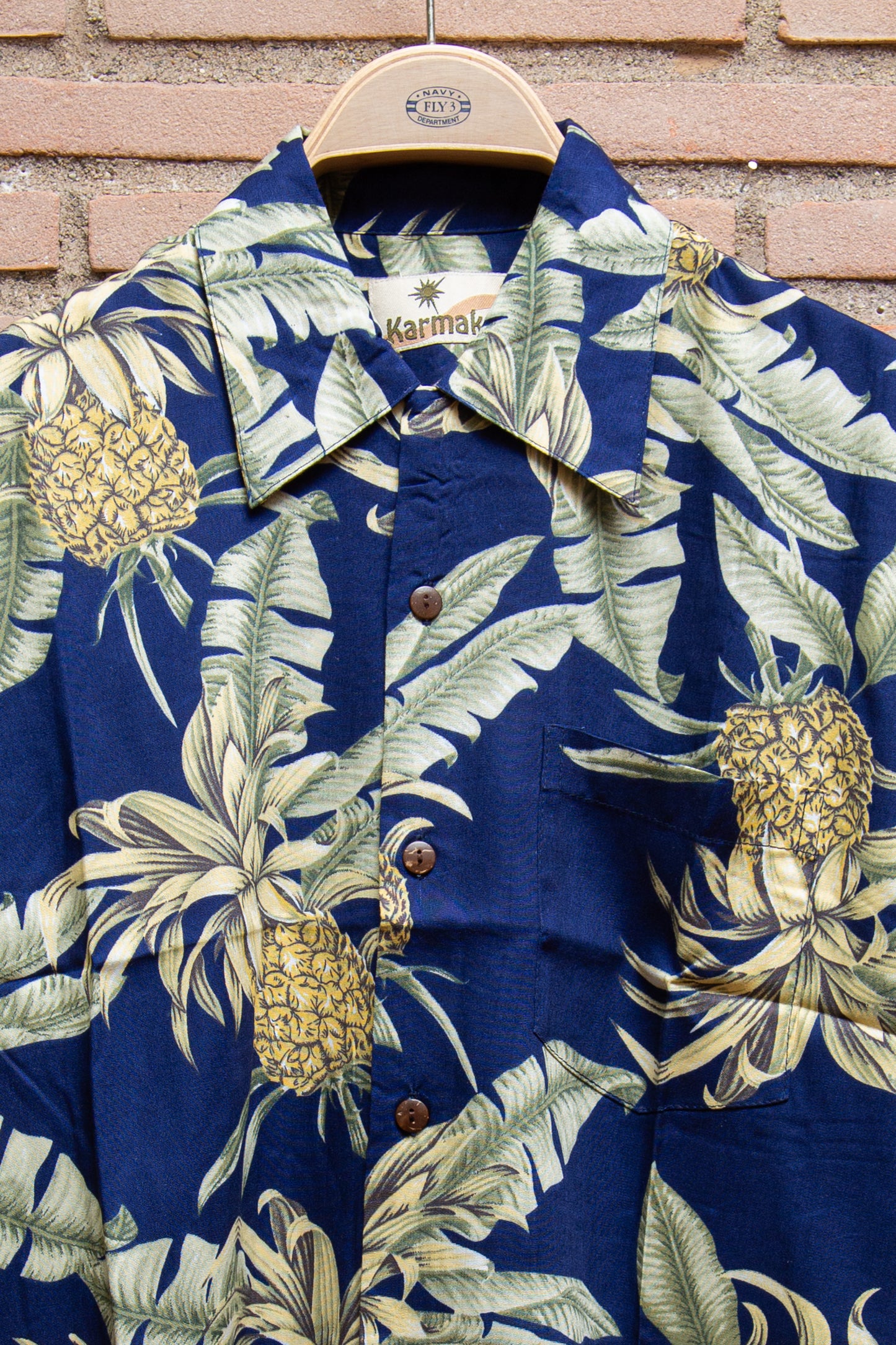 Karmakula - camicia viscosa floreale base blu