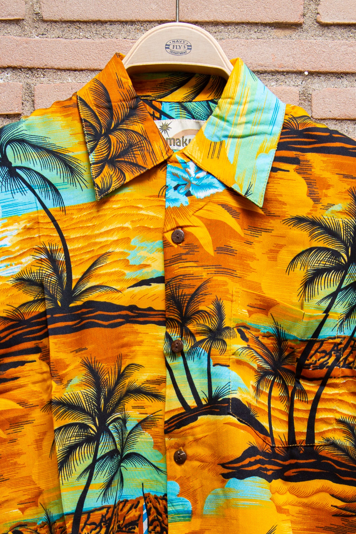 Karmakula - camicia viscosa floreale base ocra